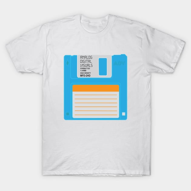 Floppy Disk (Button Blue Colorway) Analog / Computer T-Shirt by Analog Digital Visuals